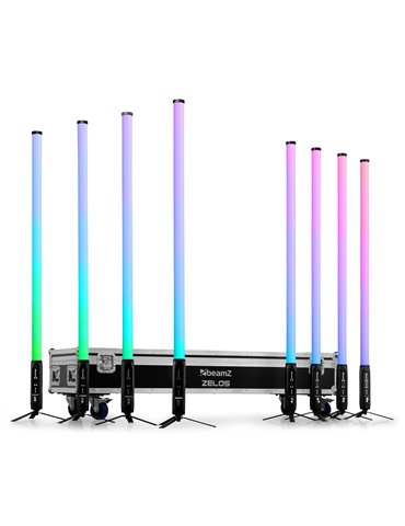 Set de tubos LED Zelos RGBW para interior y exterior, 8 unidades