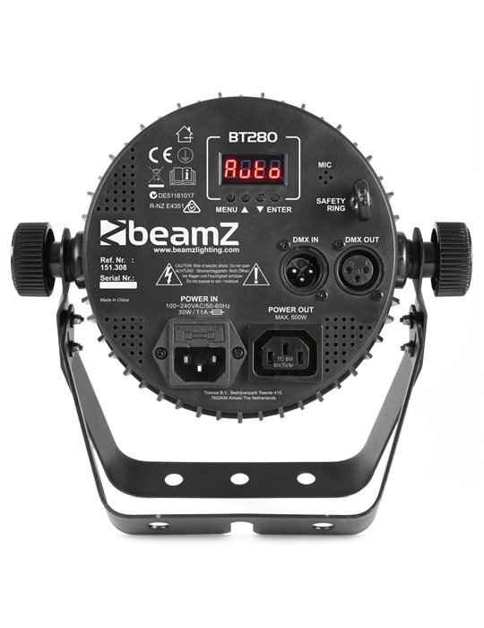 BT280 Foco PAR plano LED 7x10W 6-en-1 RGBAW-UV