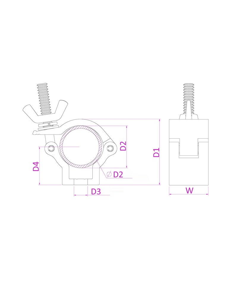 BC35-75 Garra compacta Slimline 75kg Alu