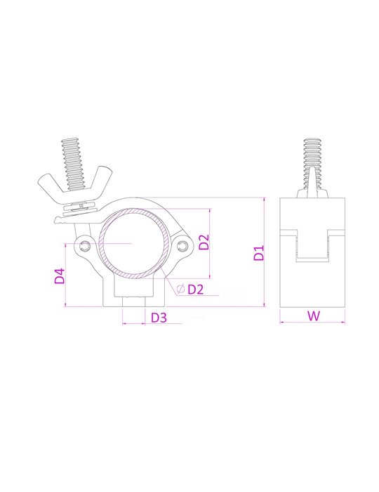 BC35-75 Garra compacta Slimline 75kg Alu