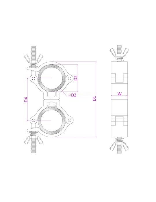 BC50-100D Garra giratoria Slimline 100kg Alu