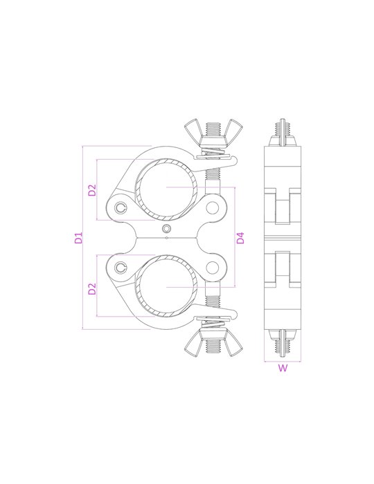 BC50-200D Garra giratoria Slimline 200kg Alu