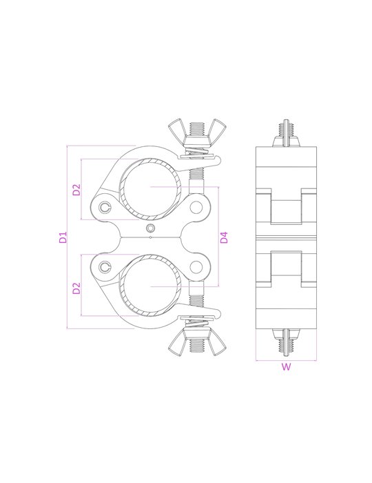 BC50-500D Garra giratoria 500kg Alu