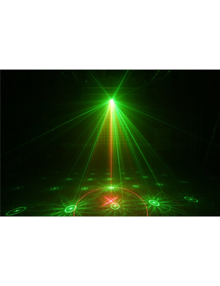Surtur II Doble Laser RG Gobo DMX IRC LED 3W Azul
