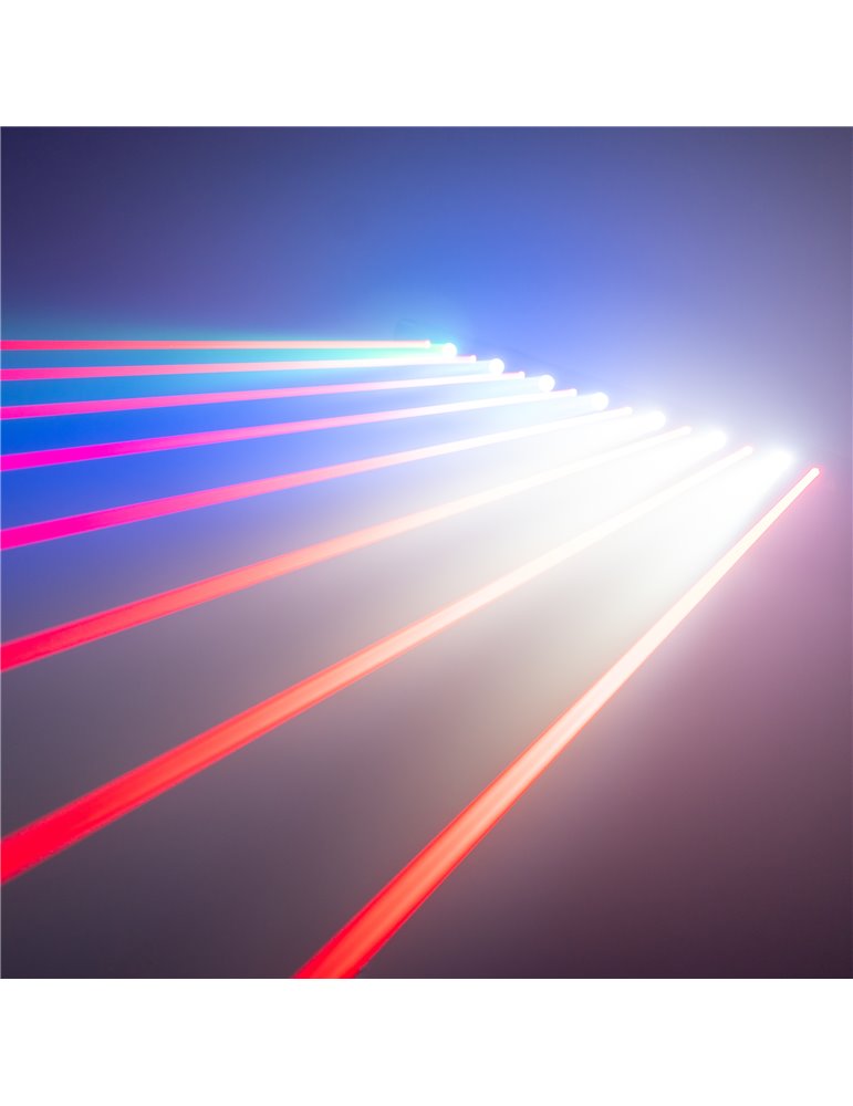 Barra móvil Hyaden con 7 LED y 8 rayos láser