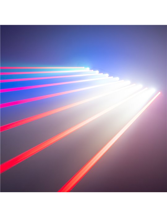 Barra móvil Hyaden con 7 LED y 8 rayos láser