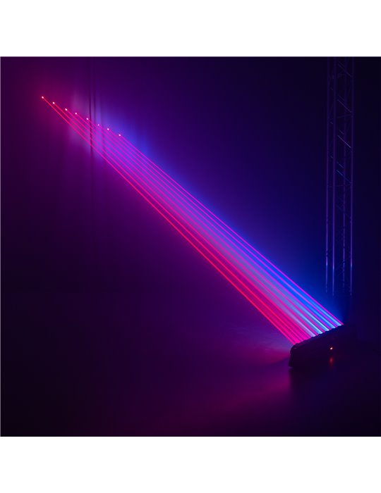 Barra móvil Hyaden con 7 LED y 8 rayos láser