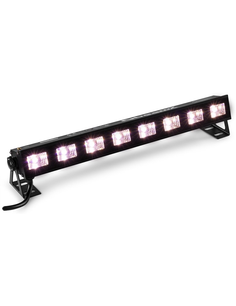 BUVW83 Barra LED 8x 3W UV/Blanco 2-en-1 