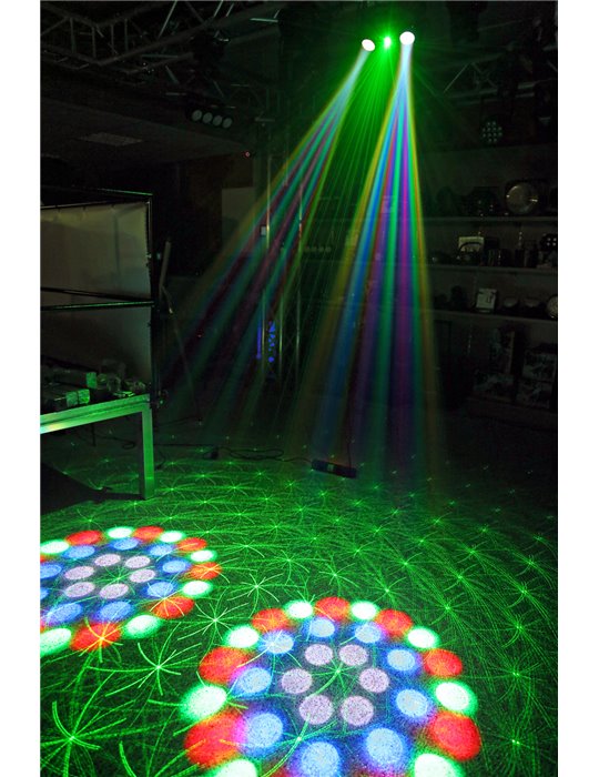 Terminator IV LED Doble Moon con laser y strobo