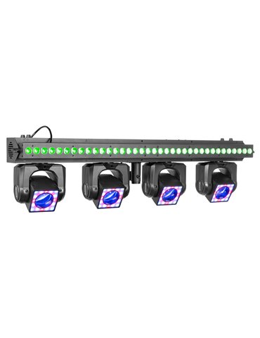 ShowBar GO Vibe con 4 cabezas móviles y barra LED