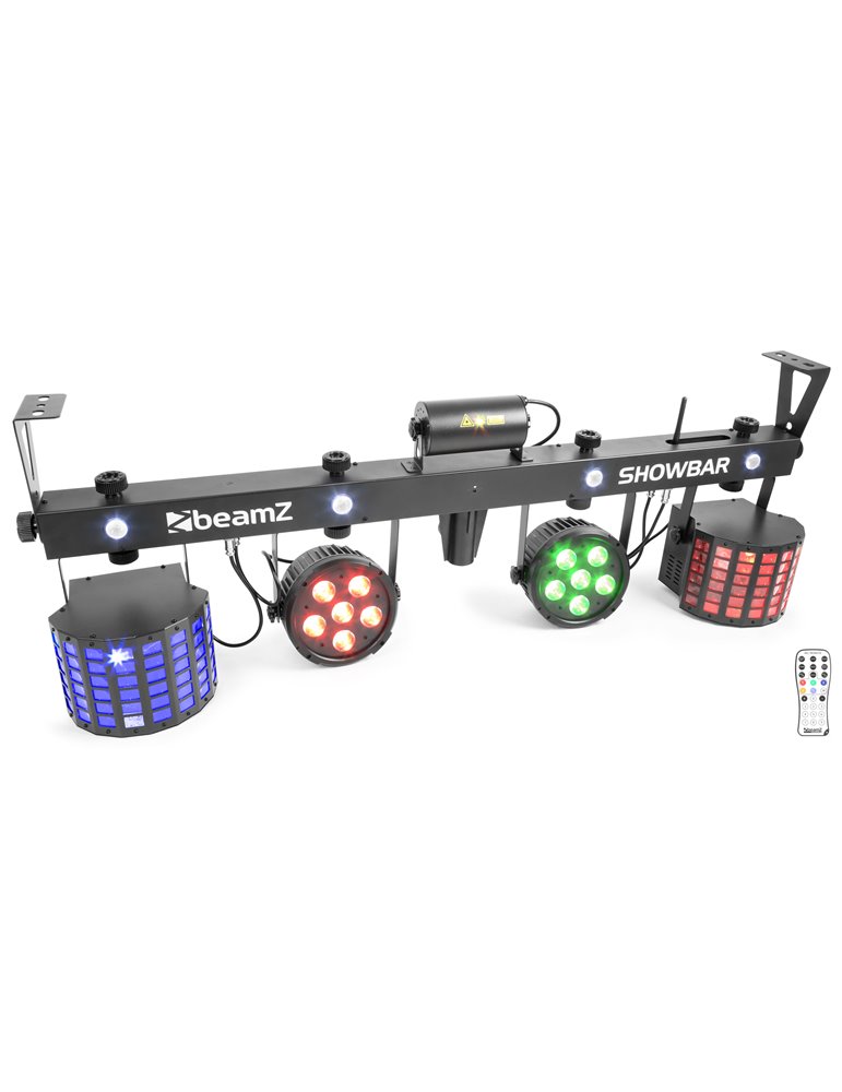 SHOWBAR con 2x Foco PAR, 2x Butterfly y Laser R/G DMX IRC
