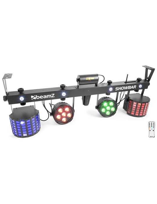 SHOWBAR con 2x Foco PAR, 2x Butterfly y Laser R/G DMX IRC