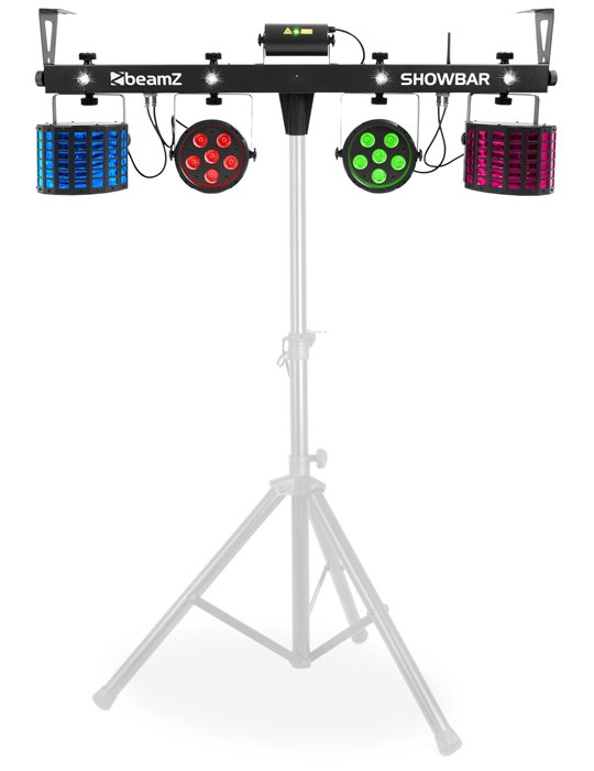SHOWBAR con 2x Foco PAR, 2x Butterfly y Laser R/G DMX IRC