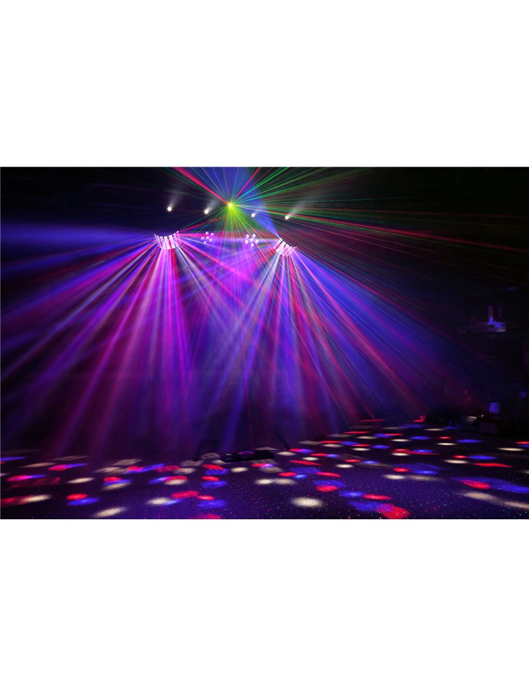 SHOWBAR con 2x Foco PAR, 2x Butterfly y Laser R/G DMX IRC