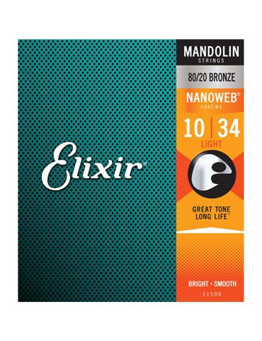 Juego Cuerdas Mandolina Elixir Nanoweb 11500 (10-34)