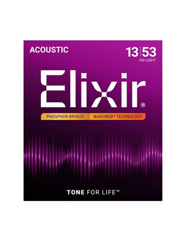 Juego Cuerdas Guitarra Acústica Elixir Ph Nanoweb HD 16182 (13-53)