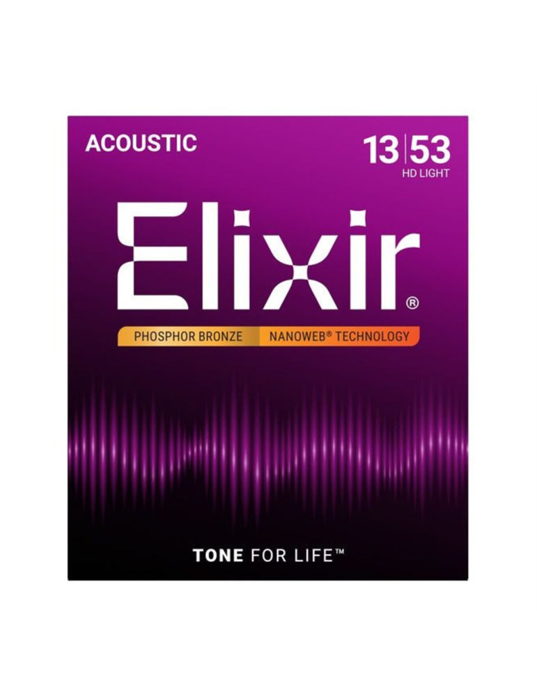 Juego Cuerdas Guitarra Acústica Elixir Ph Nanoweb HD 16182 (13-53)