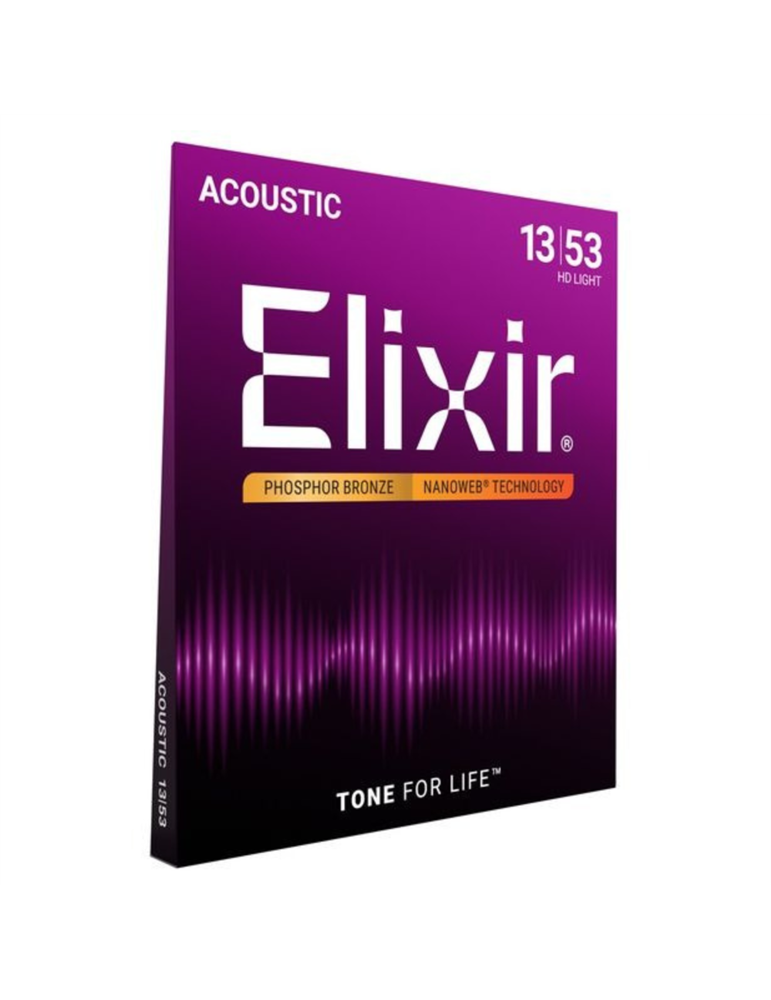 Juego Cuerdas Guitarra Acústica Elixir Ph Nanoweb HD 16182 (13-53)