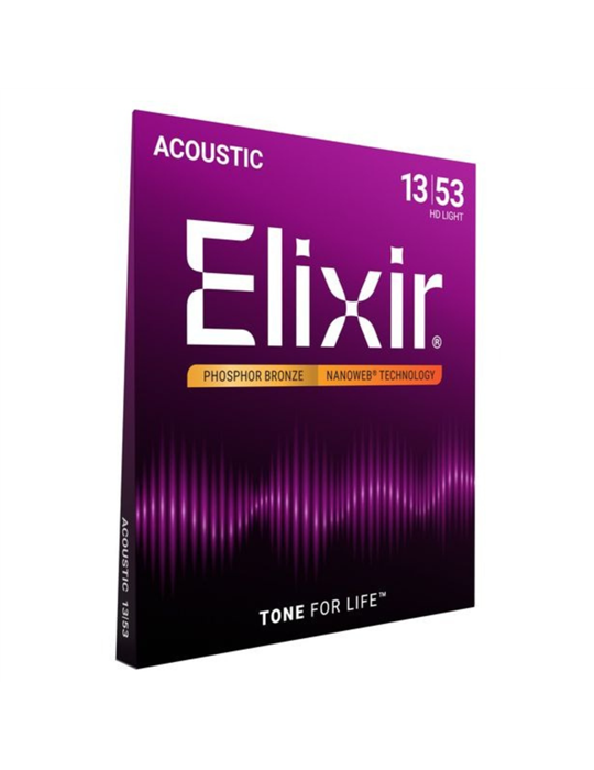 Juego Cuerdas Guitarra Acústica Elixir Ph Nanoweb HD 16182 (13-53)