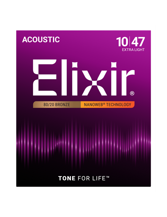 Juego Cuerdas Guitarra Acústica Elixir Nanoweb 11002 (10-47)