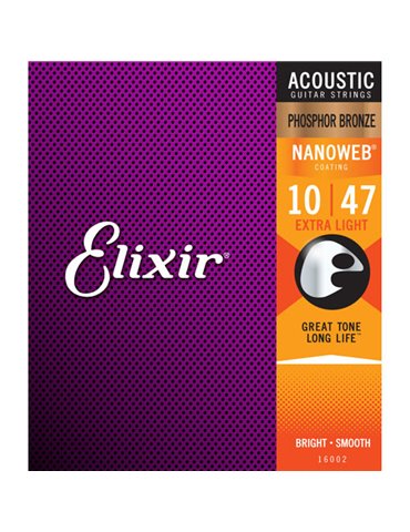 Juego Cuerdas Acústica Elixir Phosphor Nanoweb 16002 (10-47)