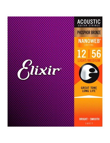 Juego Cuerdas Acústica Elixir Phosphor Nanoweb 16077 (12-56)