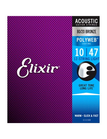 Juego 12 cuerdas Guitarra Acústica Elixir Polyweb 11150 (10)
