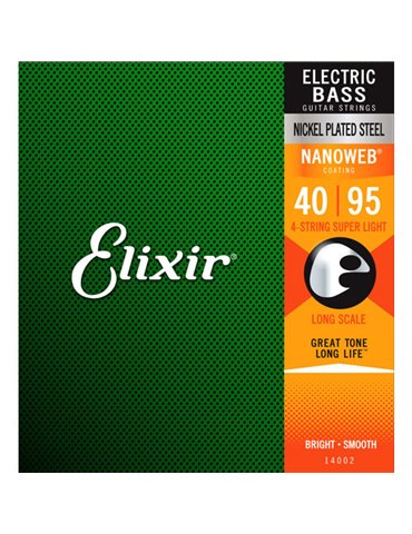 Juego Cuerdas Bajo Elixir Nickel 14002 (40-95)