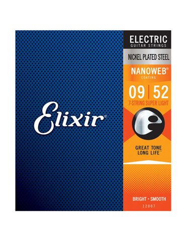 Juego 7 Cuerdas Guitarra Eléctrica Elixir Nanoweb 12007 (009-052)