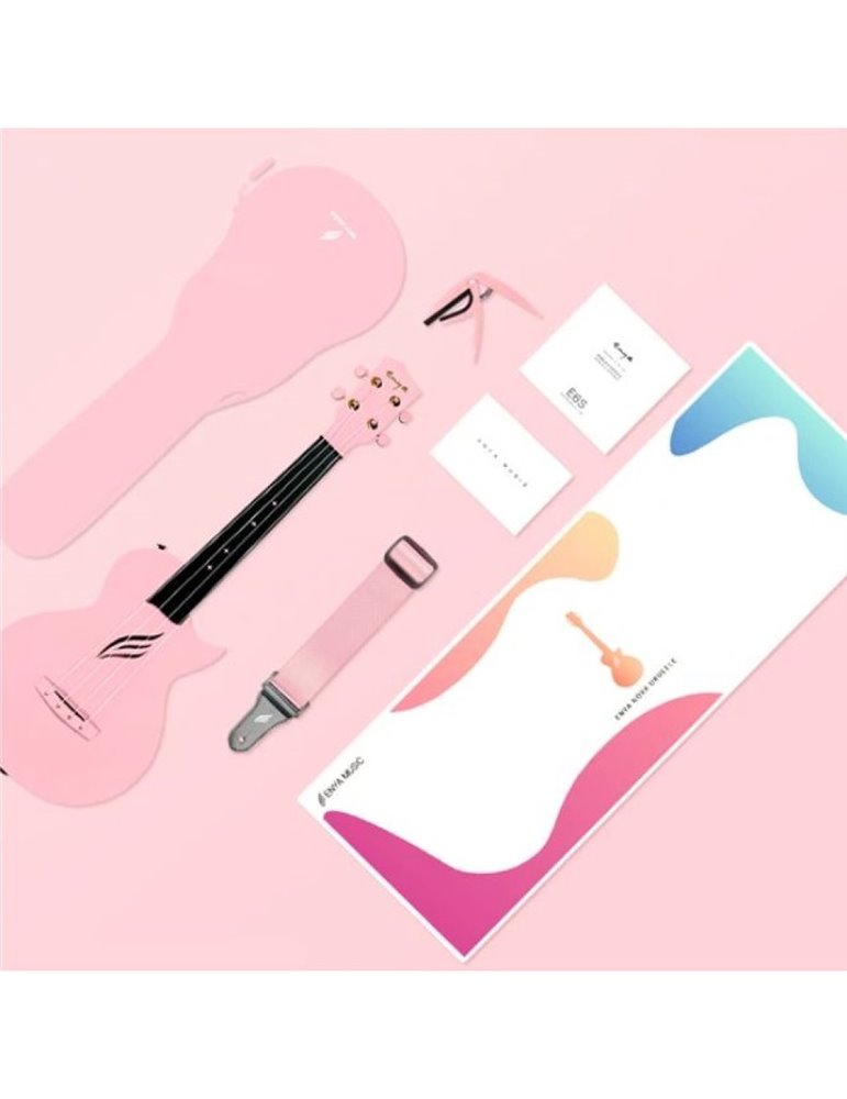 Ukelele Enya Nova-UE/PK Electrificado Rosa