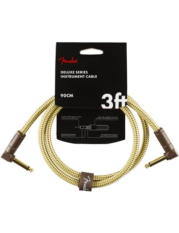 Cable Jack acodado Fender 099-0820-098 Deluxe Series Tweed 90 cms