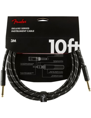 Cable Jack Fender 099-0820-092 Deluxe Series Tweed Negro 3m