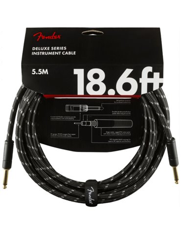 Cable Jack Fender 099-0820-080 Deluxe Series Tweed Negro 5.5m