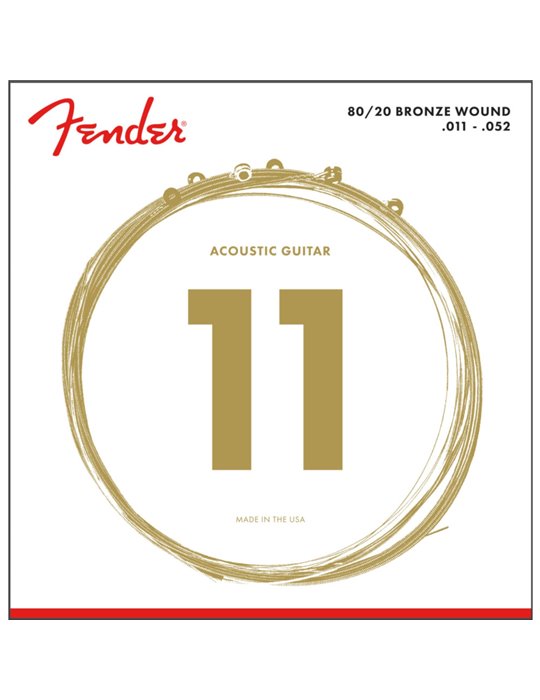 Juego Fender Acústica 80/20 Bronze 70-CL (011-052)