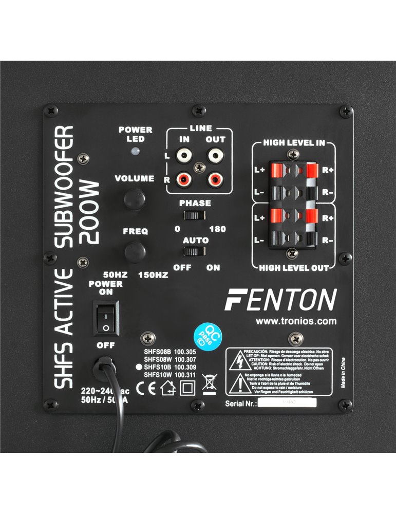SHFS10B Subwoofer Activo 10" negro