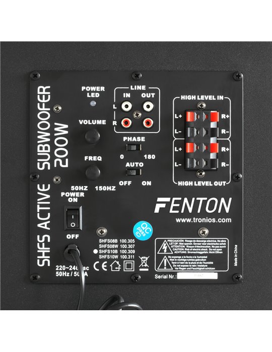 SHFS10B Subwoofer Activo 10" negro
