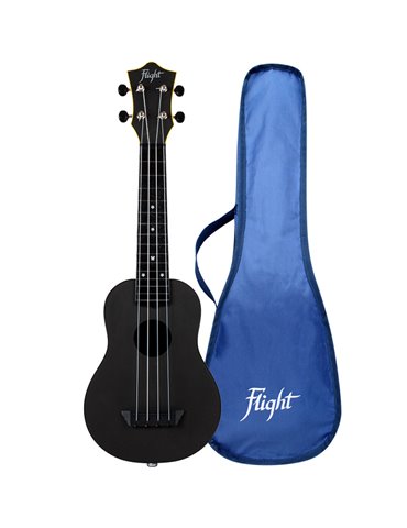 Ukelele Soprano Flight TUS-35EBK Travel Electrificado Negro