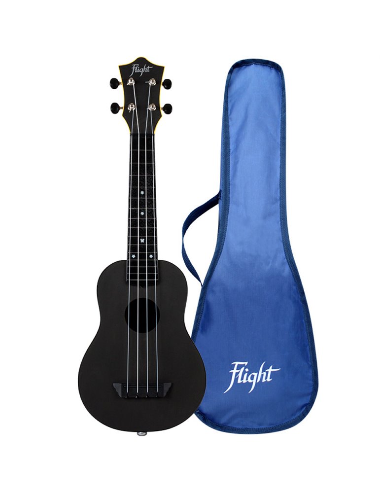 Ukelele Soprano Flight TUS-35EBK Travel Electrificado Negro