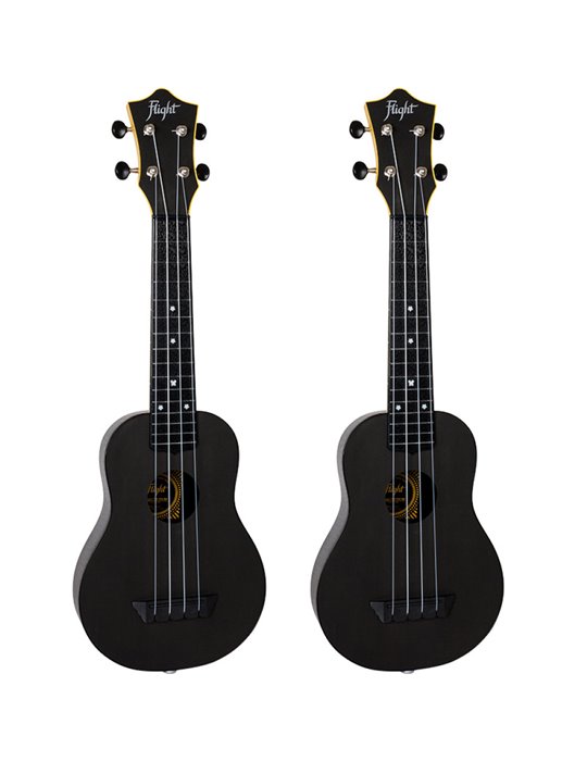Ukelele Soprano Flight TUS-35EBK Travel Electrificado Negro
