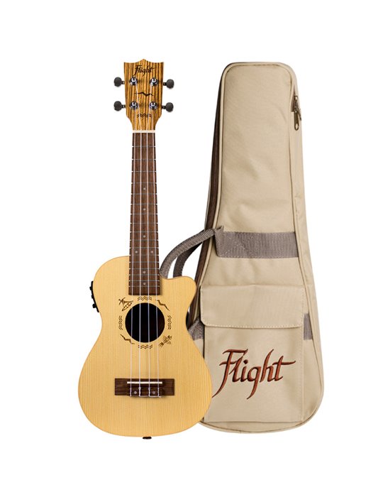 Ukelele Concert Flight DUC-328CEQ Designer Electroacustico Abeto/Zebr