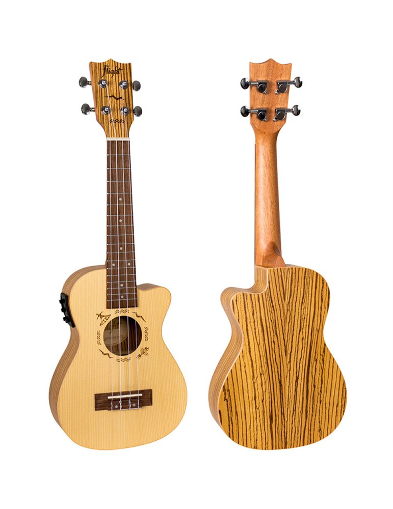 Ukelele Concert Flight DUC-328CEQ Designer Electroacustico Abeto/Zebr