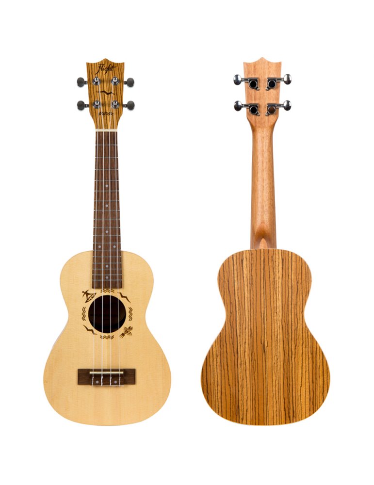 Ukelele Concert Flight DUC-525 Designer Abeto/Zebrano