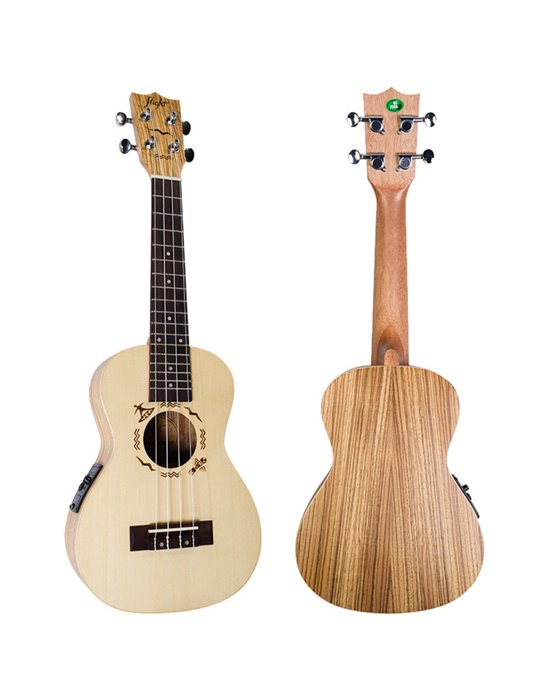 Ukelele Concert Flight DUC-525EQ Designer Electroacústico Abeto/Zebr