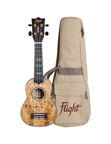 Ukelele Soprano Flight DUS-410QA Supernatural Quilted Ash