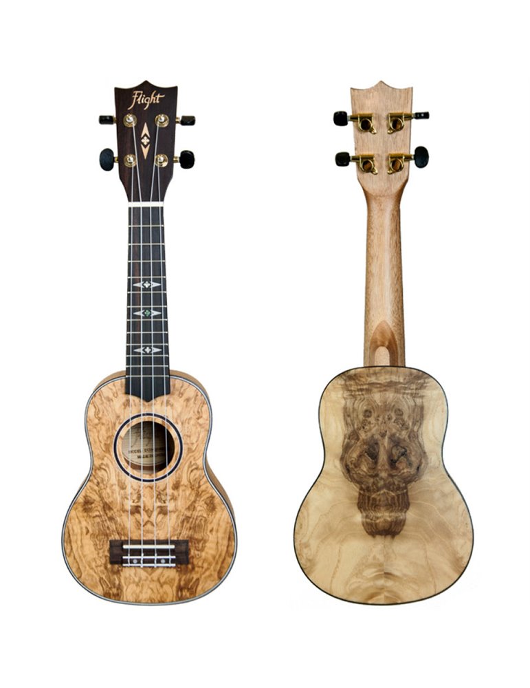 Ukelele Soprano Flight DUS-410QA Supernatural Quilted Ash