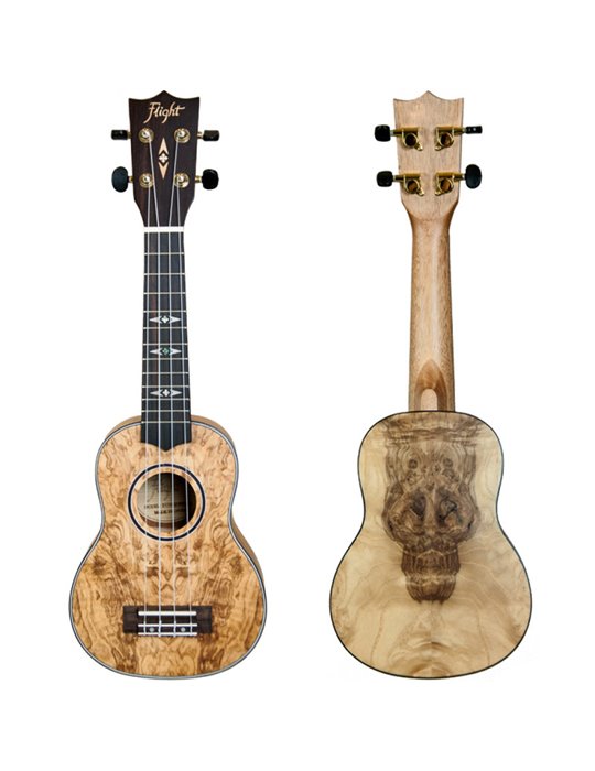 Ukelele Soprano Flight DUS-410QA Supernatural Quilted Ash