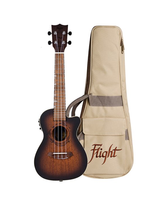 Ukelele Concert Flight DUC-380CEQ Gemstone Electroacustico Amber