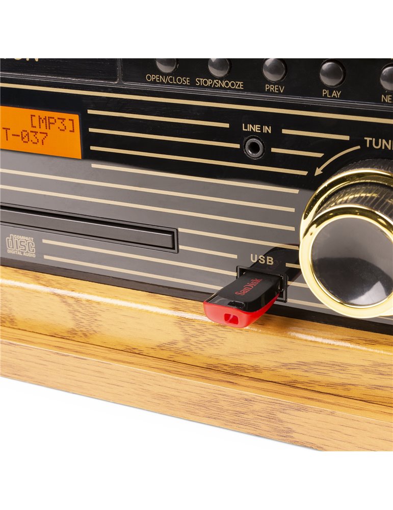 Memphis Giradiscos Vintage Madera clara