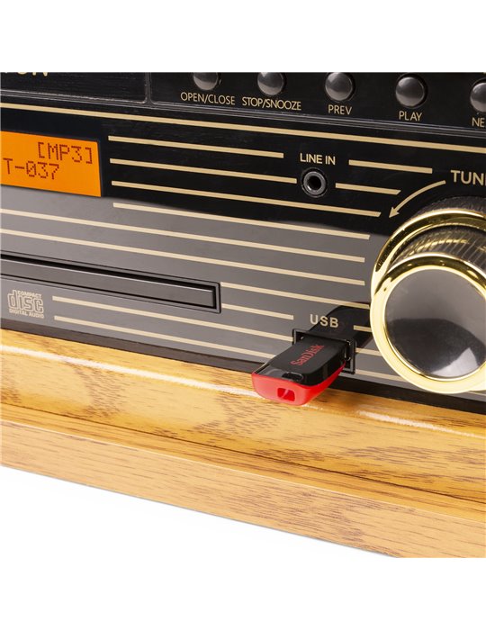 Memphis Giradiscos Vintage Madera clara
