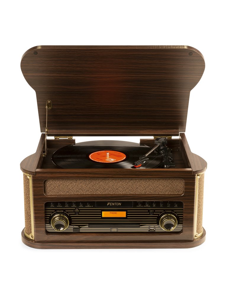 Memphis Giradiscos Vintage Madera oscura